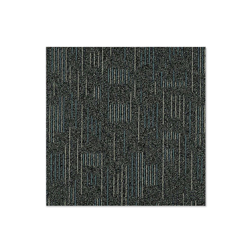 Carpet Tile Fade Resistant Non-Skid Striped Loose Lay Carpet Tile Living Room Textured Black Clearhalo 'Carpet Tiles & Carpet Squares' 'carpet_tiles_carpet_squares' 'Flooring 'Home Improvement' 'home_improvement' 'home_improvement_carpet_tiles_carpet_squares' Walls and Ceiling' 6744454