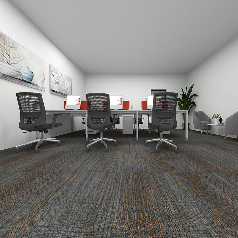 Carpet Tile Non-Skid Fade Resistant Solid Color Loose Lay Carpet Tiles Bedroom Pewter 9-Piece Set Clearhalo 'Carpet Tiles & Carpet Squares' 'carpet_tiles_carpet_squares' 'Flooring 'Home Improvement' 'home_improvement' 'home_improvement_carpet_tiles_carpet_squares' Walls and Ceiling' 6744515