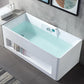 Modern Style Acrylic Bathtub Rectangle Back to Wall Bathroom Bathtub in White Right Tub Clearhalo 'Bathroom Remodel & Bathroom Fixtures' 'Bathtubs' 'Home Improvement' 'home_improvement' 'home_improvement_bathtubs' 'Showers & Bathtubs' 6745036