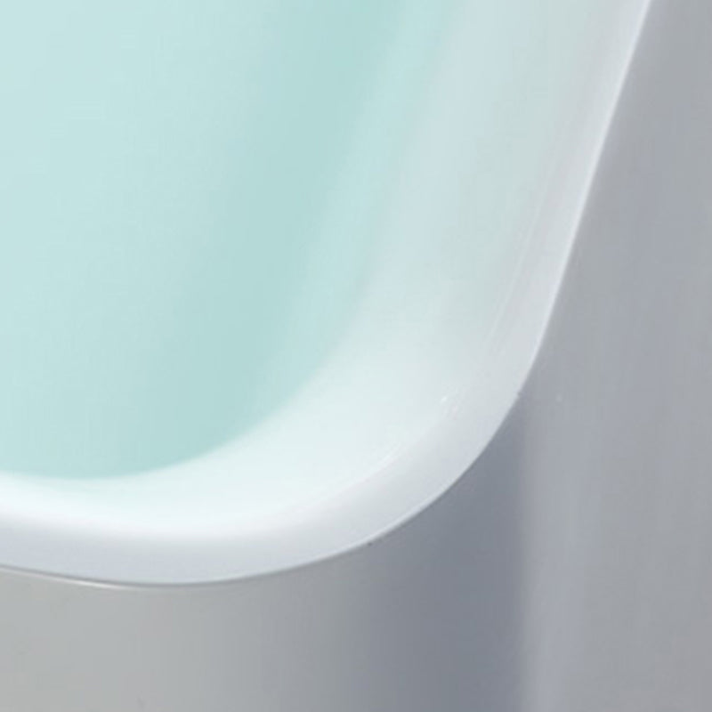 Modern Style Acrylic Bathtub Rectangle Back to Wall Bathroom Bathtub in White Clearhalo 'Bathroom Remodel & Bathroom Fixtures' 'Bathtubs' 'Home Improvement' 'home_improvement' 'home_improvement_bathtubs' 'Showers & Bathtubs' 6745047