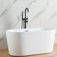 Contemporary Soaking Freestanding Bathtub Acrylic Bathtub without Faucet Holes 55"L x 28"W x 23"H Clearhalo 'Bathroom Remodel & Bathroom Fixtures' 'Bathtubs' 'Home Improvement' 'home_improvement' 'home_improvement_bathtubs' 'Showers & Bathtubs' 6745068