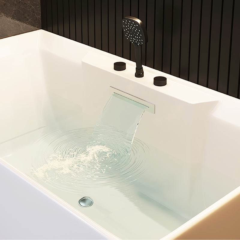 Contemporary Whirlpool / Soaking Bathtub Acrylic Rectangle Back to Wall Bathtub Clearhalo 'Bathroom Remodel & Bathroom Fixtures' 'Bathtubs' 'Home Improvement' 'home_improvement' 'home_improvement_bathtubs' 'Showers & Bathtubs' 6745087