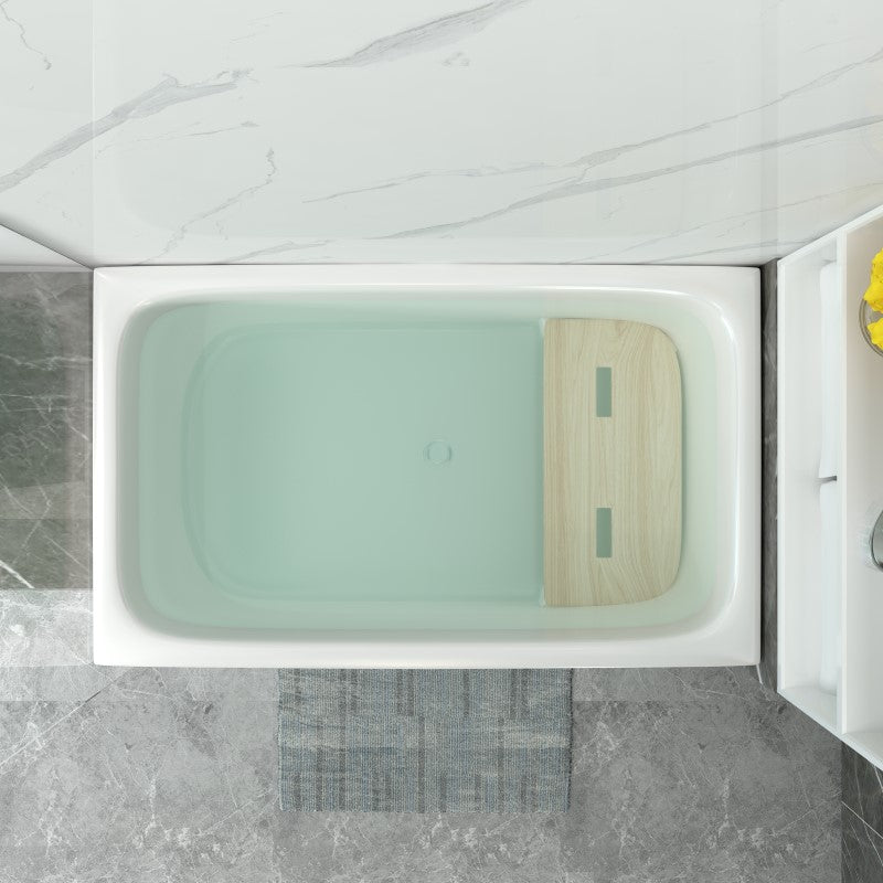 Modern Style Apron Front Bathtub Rectangular Acrylic Bathroom Bathtub 47"L x 24"W x 27"H Clearhalo 'Bathroom Remodel & Bathroom Fixtures' 'Bathtubs' 'Home Improvement' 'home_improvement' 'home_improvement_bathtubs' 'Showers & Bathtubs' 6745105