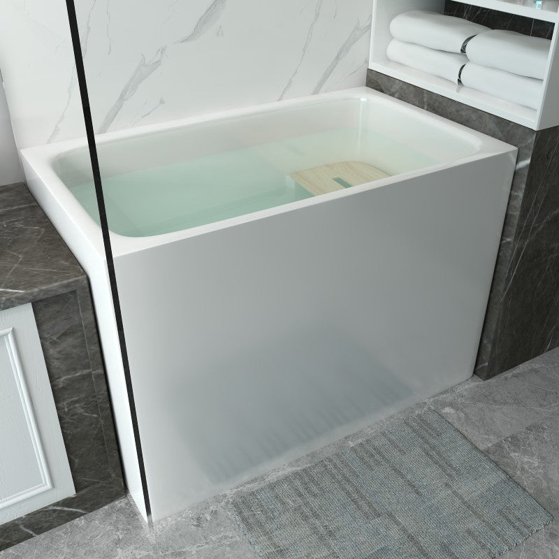 Modern Style Apron Front Bathtub Rectangular Acrylic Bathroom Bathtub 51"L x 24"W x 27"H Clearhalo 'Bathroom Remodel & Bathroom Fixtures' 'Bathtubs' 'Home Improvement' 'home_improvement' 'home_improvement_bathtubs' 'Showers & Bathtubs' 6745106