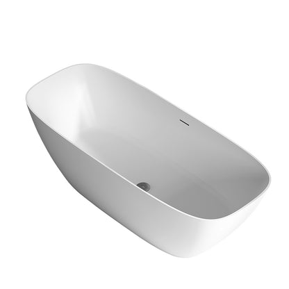 White Freestanding Soaking Bathtub Modern Rectangle Stone Bathtub Tub Clearhalo 'Bathroom Remodel & Bathroom Fixtures' 'Bathtubs' 'Home Improvement' 'home_improvement' 'home_improvement_bathtubs' 'Showers & Bathtubs' 6745122