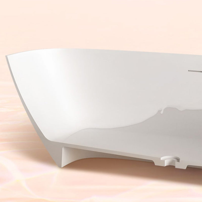 White Freestanding Soaking Bathtub Modern Rectangle Stone Bathtub Clearhalo 'Bathroom Remodel & Bathroom Fixtures' 'Bathtubs' 'Home Improvement' 'home_improvement' 'home_improvement_bathtubs' 'Showers & Bathtubs' 6745128