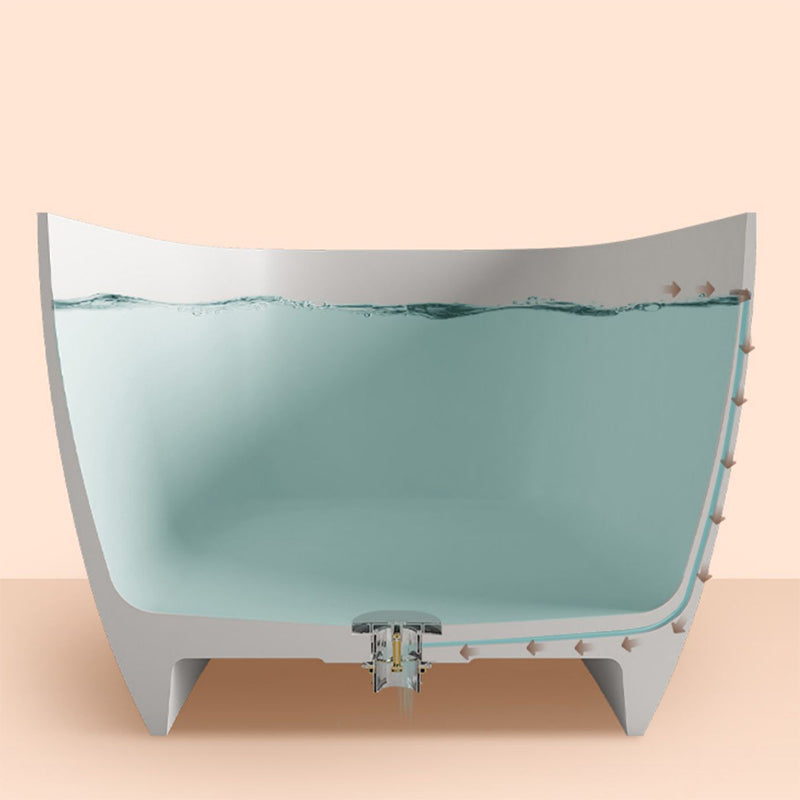 White Freestanding Soaking Bathtub Modern Rectangle Stone Bathtub Clearhalo 'Bathroom Remodel & Bathroom Fixtures' 'Bathtubs' 'Home Improvement' 'home_improvement' 'home_improvement_bathtubs' 'Showers & Bathtubs' 6745130