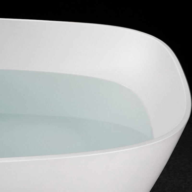 White Freestanding Soaking Bathtub Modern Rectangle Stone Bathtub Clearhalo 'Bathroom Remodel & Bathroom Fixtures' 'Bathtubs' 'Home Improvement' 'home_improvement' 'home_improvement_bathtubs' 'Showers & Bathtubs' 6745131