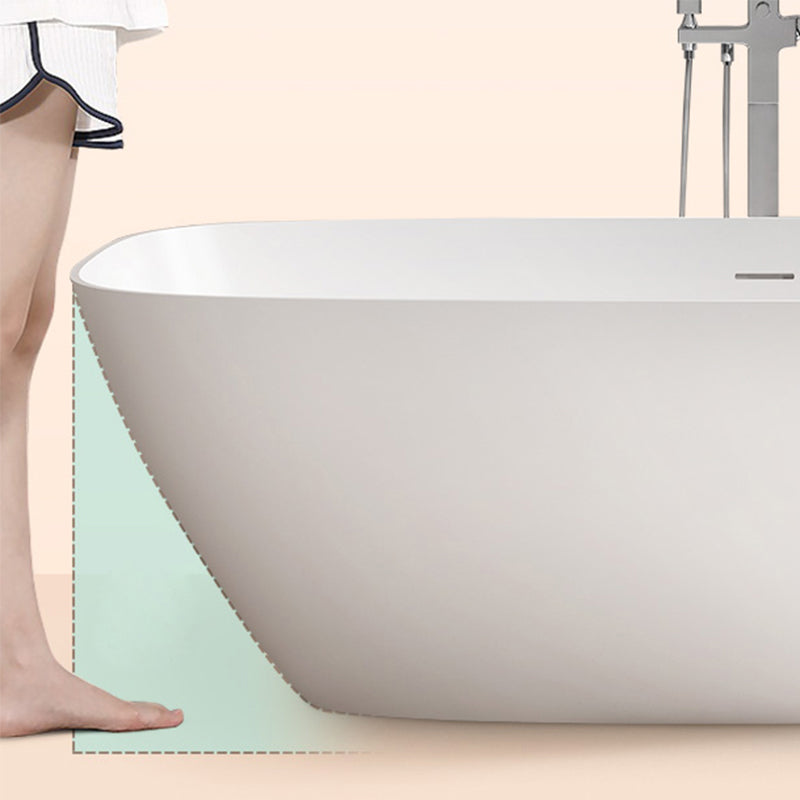 White Freestanding Soaking Bathtub Modern Rectangle Stone Bathtub Clearhalo 'Bathroom Remodel & Bathroom Fixtures' 'Bathtubs' 'Home Improvement' 'home_improvement' 'home_improvement_bathtubs' 'Showers & Bathtubs' 6745133