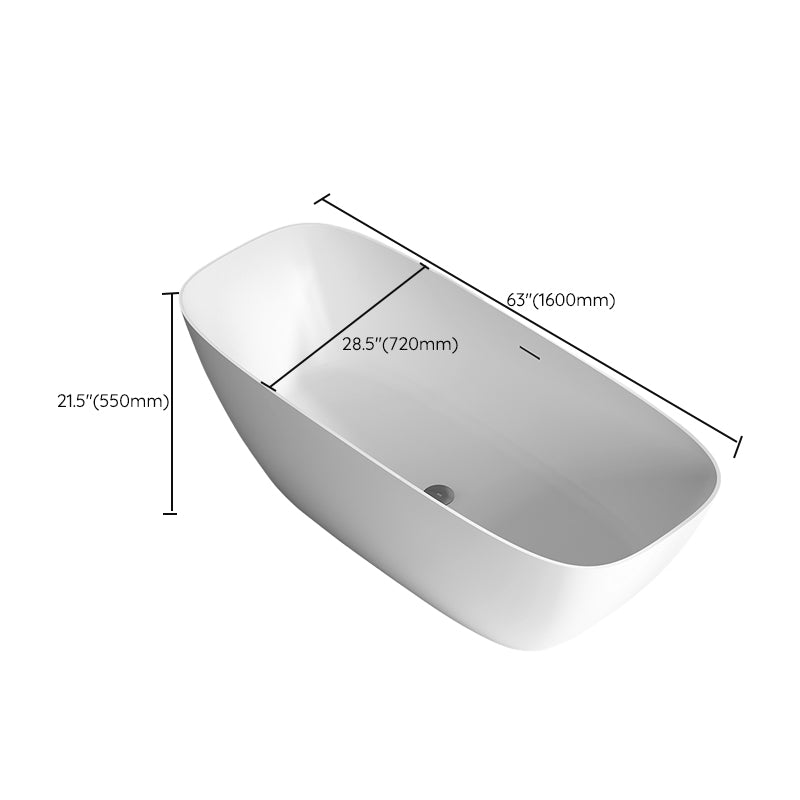 White Freestanding Soaking Bathtub Modern Rectangle Stone Bathtub Clearhalo 'Bathroom Remodel & Bathroom Fixtures' 'Bathtubs' 'Home Improvement' 'home_improvement' 'home_improvement_bathtubs' 'Showers & Bathtubs' 6745137