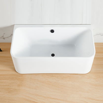 Rectangle Air / Whirlpool Bathtub Modern Back to Wall Acrylic Bathtub Tub Only Tub Clearhalo 'Bathroom Remodel & Bathroom Fixtures' 'Bathtubs' 'Home Improvement' 'home_improvement' 'home_improvement_bathtubs' 'Showers & Bathtubs' 6745165