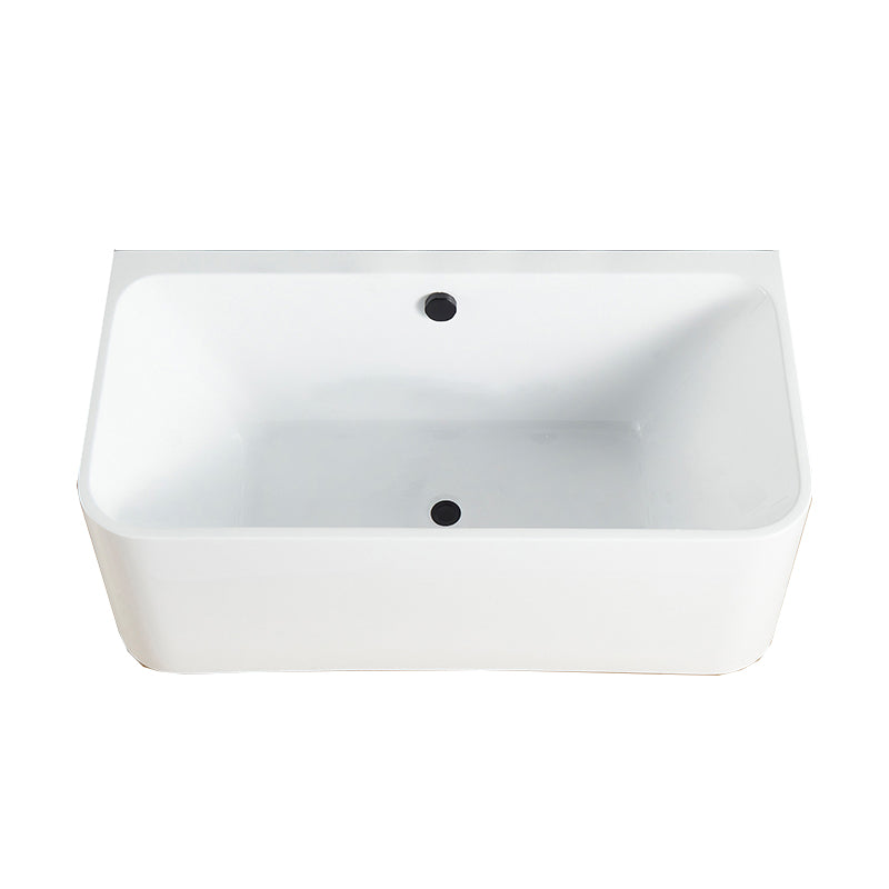 Rectangle Air / Whirlpool Bathtub Modern Back to Wall Acrylic Bathtub Clearhalo 'Bathroom Remodel & Bathroom Fixtures' 'Bathtubs' 'Home Improvement' 'home_improvement' 'home_improvement_bathtubs' 'Showers & Bathtubs' 6745170