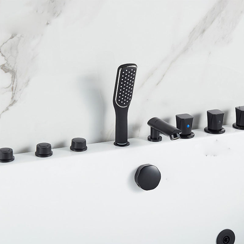 Rectangle Air / Whirlpool Bathtub Modern Back to Wall Acrylic Bathtub Clearhalo 'Bathroom Remodel & Bathroom Fixtures' 'Bathtubs' 'Home Improvement' 'home_improvement' 'home_improvement_bathtubs' 'Showers & Bathtubs' 6745174