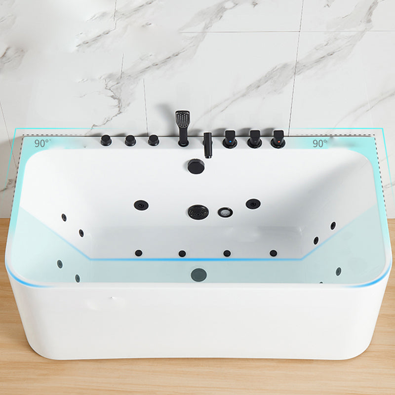Rectangle Air / Whirlpool Bathtub Modern Back to Wall Acrylic Bathtub Clearhalo 'Bathroom Remodel & Bathroom Fixtures' 'Bathtubs' 'Home Improvement' 'home_improvement' 'home_improvement_bathtubs' 'Showers & Bathtubs' 6745178