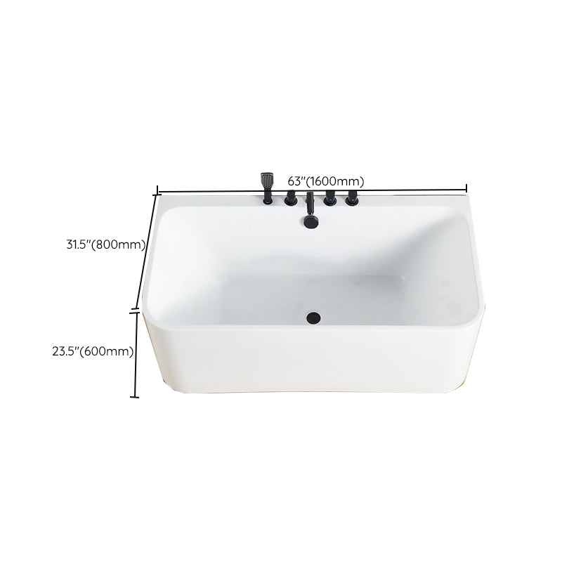 Rectangle Air / Whirlpool Bathtub Modern Back to Wall Acrylic Bathtub Clearhalo 'Bathroom Remodel & Bathroom Fixtures' 'Bathtubs' 'Home Improvement' 'home_improvement' 'home_improvement_bathtubs' 'Showers & Bathtubs' 6745187