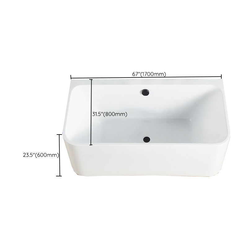 Rectangle Air / Whirlpool Bathtub Modern Back to Wall Acrylic Bathtub Clearhalo 'Bathroom Remodel & Bathroom Fixtures' 'Bathtubs' 'Home Improvement' 'home_improvement' 'home_improvement_bathtubs' 'Showers & Bathtubs' 6745190
