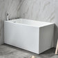 Contemporary Rectangle Acrylic Bathtub Freestanding Soaking Bathtub 55"L x 28"W x 25"H Without Seat Tub with Silver 5-Piece Set Clearhalo 'Bathroom Remodel & Bathroom Fixtures' 'Bathtubs' 'Home Improvement' 'home_improvement' 'home_improvement_bathtubs' 'Showers & Bathtubs' 6745301