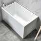 Contemporary Rectangle Acrylic Bathtub Freestanding Soaking Bathtub 51"L x 26"W x 25"H Without Seat Tub with Silver 5-Piece Set Clearhalo 'Bathroom Remodel & Bathroom Fixtures' 'Bathtubs' 'Home Improvement' 'home_improvement' 'home_improvement_bathtubs' 'Showers & Bathtubs' 6745304