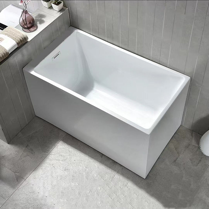Contemporary Rectangle Acrylic Bathtub Freestanding Soaking Bathtub Without Seat Tub Clearhalo 'Bathroom Remodel & Bathroom Fixtures' 'Bathtubs' 'Home Improvement' 'home_improvement' 'home_improvement_bathtubs' 'Showers & Bathtubs' 6745305