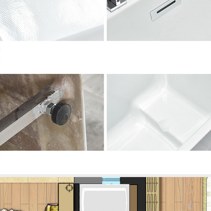 Contemporary Rectangle Acrylic Bathtub Freestanding Soaking Bathtub Clearhalo 'Bathroom Remodel & Bathroom Fixtures' 'Bathtubs' 'Home Improvement' 'home_improvement' 'home_improvement_bathtubs' 'Showers & Bathtubs' 6745314