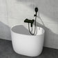 Modern Acrylic Ellipse White Bathtub Back to Wall with Drain Bath Tub 35"L x 23"W x 27"H Tub with Wall Mounted Faucets Clearhalo 'Bathroom Remodel & Bathroom Fixtures' 'Bathtubs' 'Home Improvement' 'home_improvement' 'home_improvement_bathtubs' 'Showers & Bathtubs' 6745399