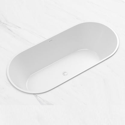 Contemporary Oval Drop-in Bathtub Soaking Acrylic Bath Tub in White Tub Clearhalo 'Bathroom Remodel & Bathroom Fixtures' 'Bathtubs' 'Home Improvement' 'home_improvement' 'home_improvement_bathtubs' 'Showers & Bathtubs' 6745428