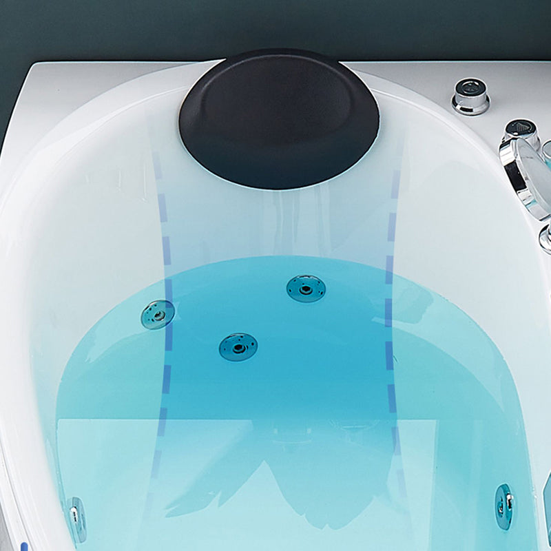 White Drop-in Bathtub Contemporary Corner Back to Wall Acrylic Bathtub Clearhalo 'Bathroom Remodel & Bathroom Fixtures' 'Bathtubs' 'Home Improvement' 'home_improvement' 'home_improvement_bathtubs' 'Showers & Bathtubs' 6745484