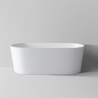 Modern Style Acrylic Ellipse Bathtub Freestanding Soaking Bathtub with Drain Bath Tub White Tub Clearhalo 'Bathroom Remodel & Bathroom Fixtures' 'Bathtubs' 'Home Improvement' 'home_improvement' 'home_improvement_bathtubs' 'Showers & Bathtubs' 6745642