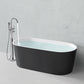 Modern Style Acrylic Ellipse Bathtub Freestanding Soaking Bathtub with Drain Bath Tub Clearhalo 'Bathroom Remodel & Bathroom Fixtures' 'Bathtubs' 'Home Improvement' 'home_improvement' 'home_improvement_bathtubs' 'Showers & Bathtubs' 6745645