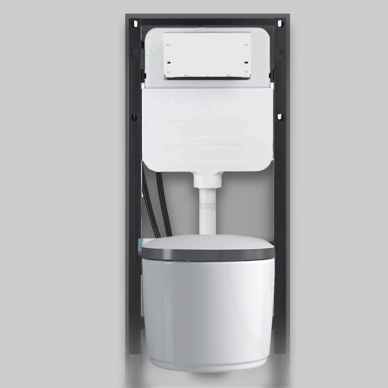 Modern White Gravity Flush Toilet One-Piece Wall Mount Toilet for Bathroom Clearhalo 'Bathroom Remodel & Bathroom Fixtures' 'Home Improvement' 'home_improvement' 'home_improvement_toilets' 'Toilets & Bidets' 'Toilets' 6745767