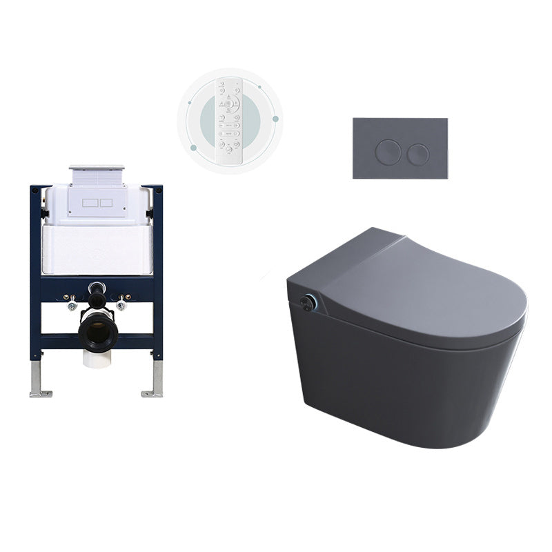 Modern Grey Siphon Jet Flush Toilet One-Piece Wall Mount Toilet for Bathroom Manual Lid (Standard) Toilet with Low Tanker Clearhalo 'Bathroom Remodel & Bathroom Fixtures' 'Home Improvement' 'home_improvement' 'home_improvement_toilets' 'Toilets & Bidets' 'Toilets' 6745783