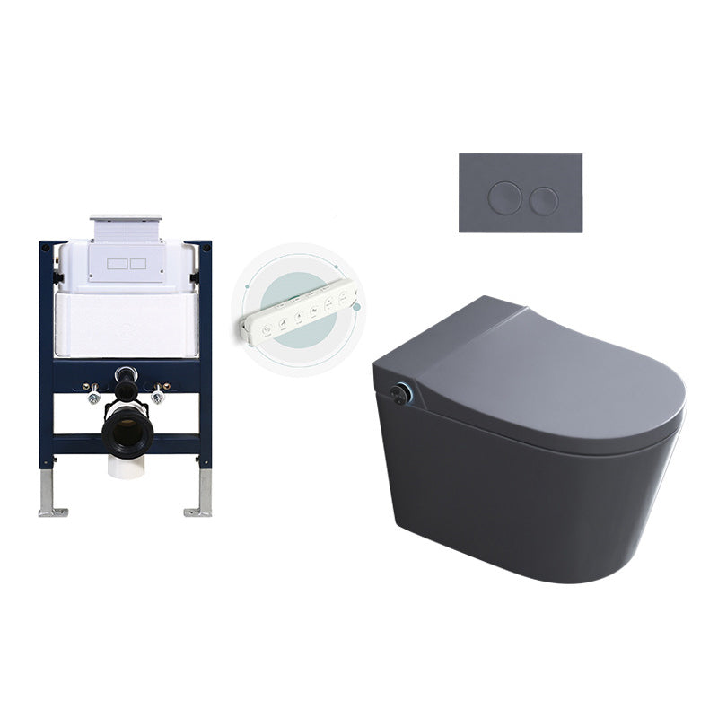 Modern Grey Siphon Jet Flush Toilet One-Piece Wall Mount Toilet for Bathroom Automatic Lid( Top Configuration) Toilet with Low Tanker Clearhalo 'Bathroom Remodel & Bathroom Fixtures' 'Home Improvement' 'home_improvement' 'home_improvement_toilets' 'Toilets & Bidets' 'Toilets' 6745784