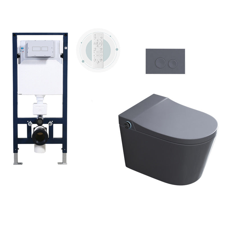 Modern Grey Siphon Jet Flush Toilet One-Piece Wall Mount Toilet for Bathroom Manual Lid (Standard) Toilet with High Tanker Clearhalo 'Bathroom Remodel & Bathroom Fixtures' 'Home Improvement' 'home_improvement' 'home_improvement_toilets' 'Toilets & Bidets' 'Toilets' 6745786