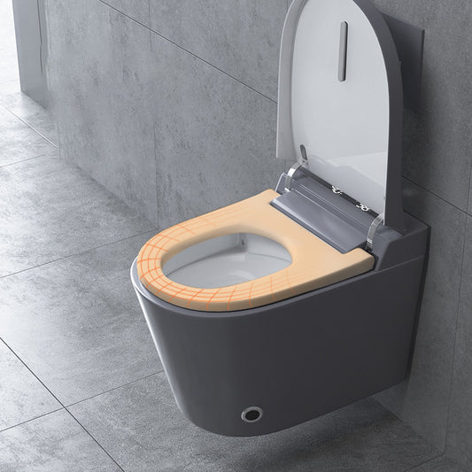 Modern Grey Siphon Jet Flush Toilet One-Piece Wall Mount Toilet for Bathroom Clearhalo 'Bathroom Remodel & Bathroom Fixtures' 'Home Improvement' 'home_improvement' 'home_improvement_toilets' 'Toilets & Bidets' 'Toilets' 6745787
