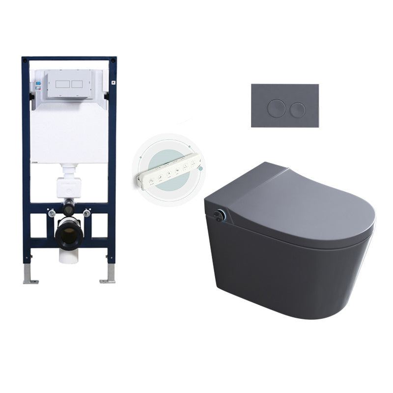 Modern Grey Siphon Jet Flush Toilet One-Piece Wall Mount Toilet for Bathroom Automatic Lid( Top Configuration) Toilet with High Tanker Clearhalo 'Bathroom Remodel & Bathroom Fixtures' 'Home Improvement' 'home_improvement' 'home_improvement_toilets' 'Toilets & Bidets' 'Toilets' 6745788