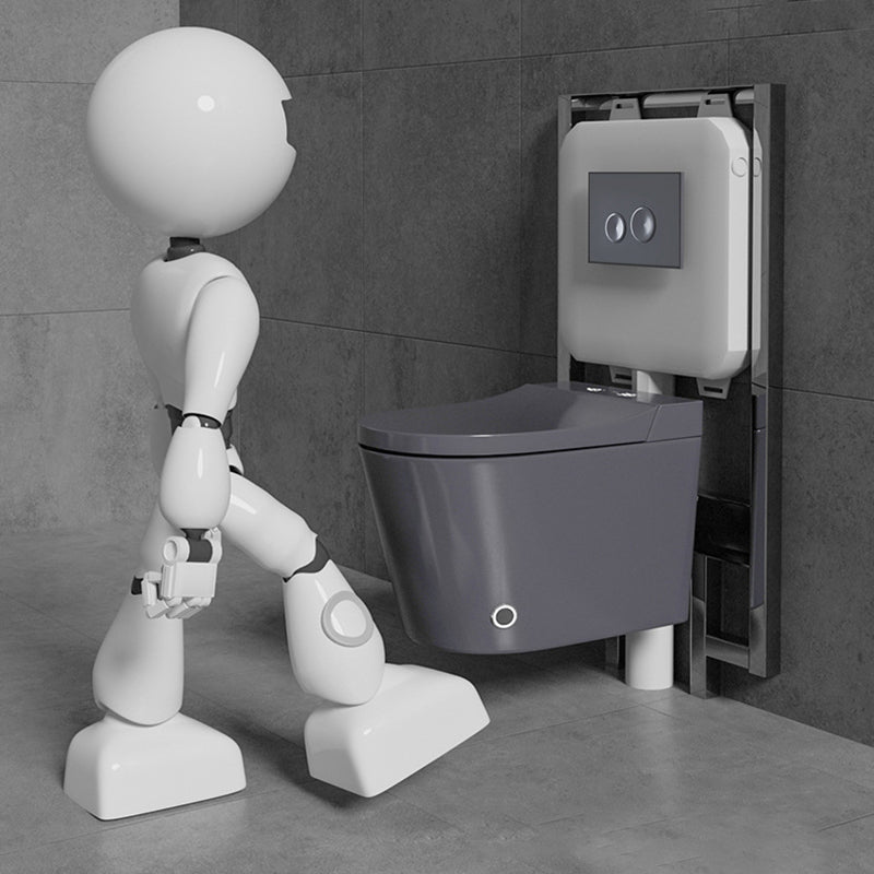 Modern Grey Siphon Jet Flush Toilet One-Piece Wall Mount Toilet for Bathroom Clearhalo 'Bathroom Remodel & Bathroom Fixtures' 'Home Improvement' 'home_improvement' 'home_improvement_toilets' 'Toilets & Bidets' 'Toilets' 6745792