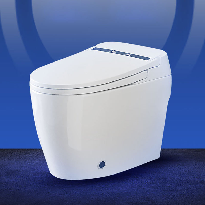 White ABS Toilet Modern All-In-One Toilet Bowl with Heated Seat Automatic Lid( Top Configuration) 12" Clearhalo 'Bathroom Remodel & Bathroom Fixtures' 'Home Improvement' 'home_improvement' 'home_improvement_toilets' 'Toilets & Bidets' 'Toilets' 6745800
