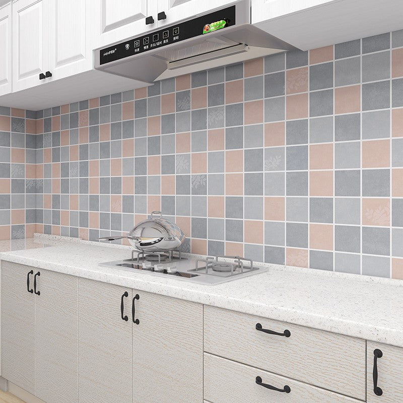 Modern Mosaic Tile Waterproof Peel and Stick Tile Over Tile for Kitchen Gray-Pink 197"L x 24"W Clearhalo 'Flooring 'Home Improvement' 'home_improvement' 'home_improvement_peel_stick_blacksplash' 'Peel & Stick Backsplash Tile' 'peel_stick_blacksplash' 'Walls & Ceilings' Walls and Ceiling' 6749130