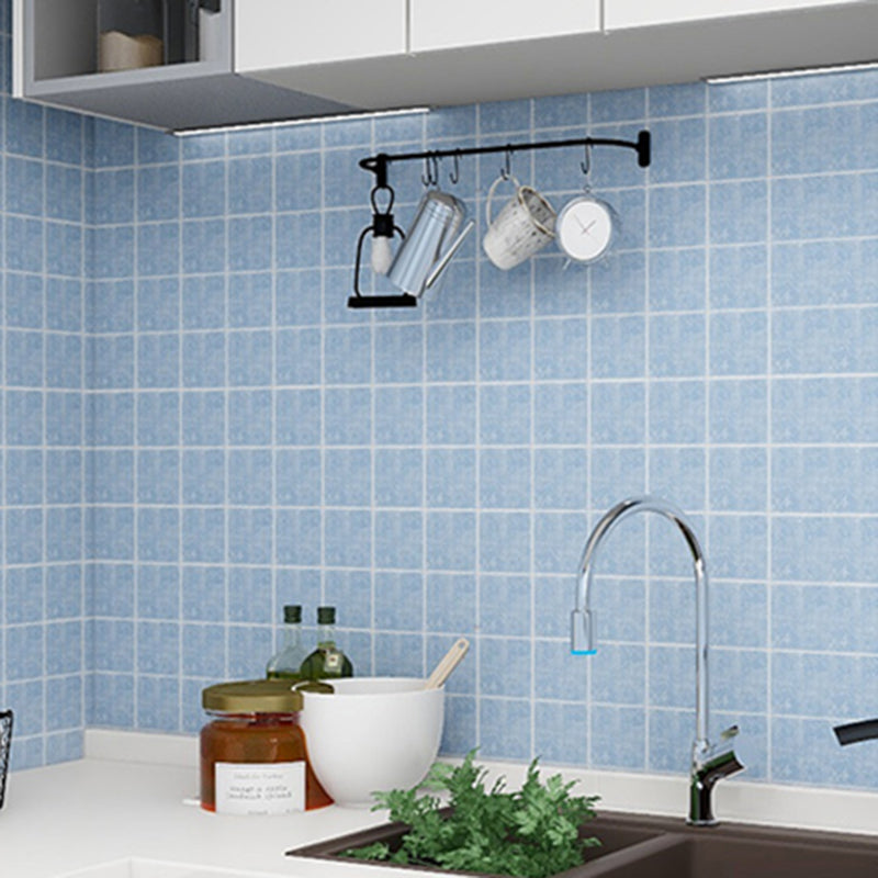 Modern Mosaic Tile Waterproof Peel and Stick Tile Over Tile for Kitchen Blue 197"L x 24"W Clearhalo 'Flooring 'Home Improvement' 'home_improvement' 'home_improvement_peel_stick_blacksplash' 'Peel & Stick Backsplash Tile' 'peel_stick_blacksplash' 'Walls & Ceilings' Walls and Ceiling' 6749139