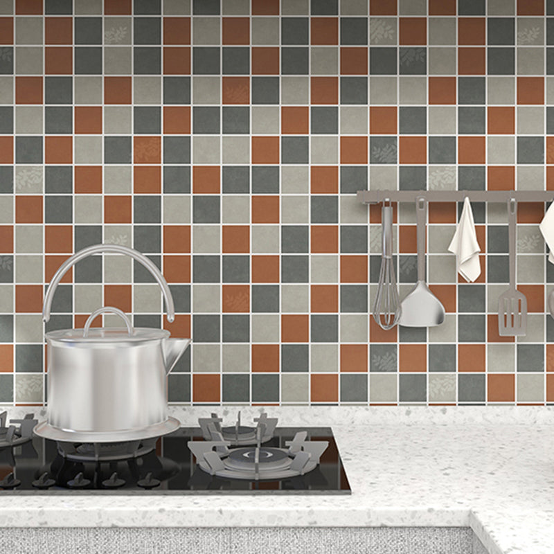 Waterproof Kitchen Backsplash Mosaic Tile Smooth Peel and Stick Wall Tiles Orange 197"L x 24"W Clearhalo 'Flooring 'Home Improvement' 'home_improvement' 'home_improvement_peel_stick_blacksplash' 'Peel & Stick Backsplash Tile' 'peel_stick_blacksplash' 'Walls & Ceilings' Walls and Ceiling' 6752143