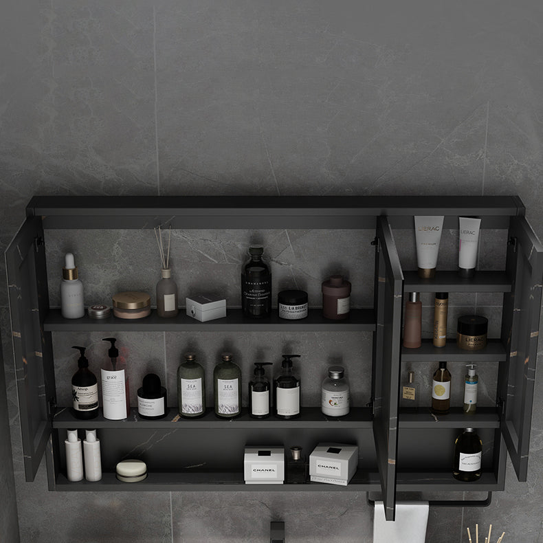 Stone Top Vanity Set Single Sink Mirror Drawers Wall-Mounted Rectangle Vanity with 2 Doors Clearhalo 'Bathroom Remodel & Bathroom Fixtures' 'Bathroom Vanities' 'bathroom_vanities' 'Home Improvement' 'home_improvement' 'home_improvement_bathroom_vanities' 6752752