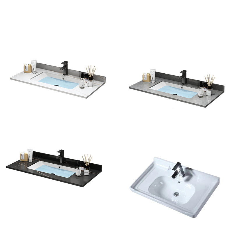 Stone Top Vanity Set Single Sink Mirror Drawers Wall-Mounted Rectangle Vanity with 2 Doors Clearhalo 'Bathroom Remodel & Bathroom Fixtures' 'Bathroom Vanities' 'bathroom_vanities' 'Home Improvement' 'home_improvement' 'home_improvement_bathroom_vanities' 6752755