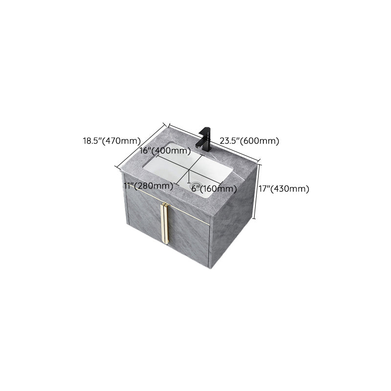 Contemporary Sink Vanity Mirror Cabinet Wall Mount Vanity Cabinet with Storage Shelving Clearhalo 'Bathroom Remodel & Bathroom Fixtures' 'Bathroom Vanities' 'bathroom_vanities' 'Home Improvement' 'home_improvement' 'home_improvement_bathroom_vanities' 6752776