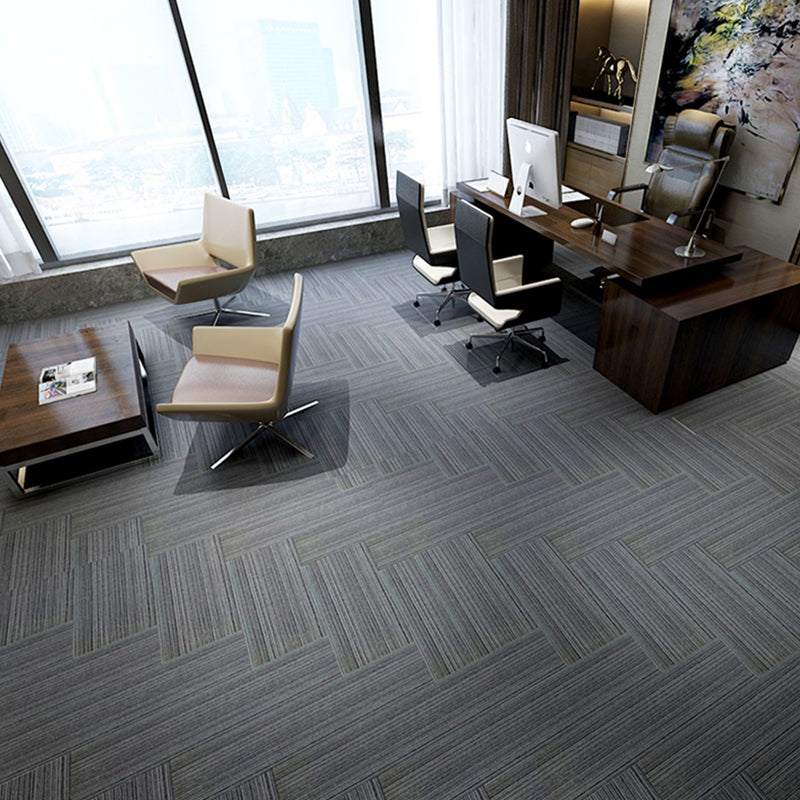 Carpet Tile Non-Skid Fade Resistant Gradient Loose Lay Carpet Tiles Living Room Dark Gray 9-Piece Set Clearhalo 'Carpet Tiles & Carpet Squares' 'carpet_tiles_carpet_squares' 'Flooring 'Home Improvement' 'home_improvement' 'home_improvement_carpet_tiles_carpet_squares' Walls and Ceiling' 6756180