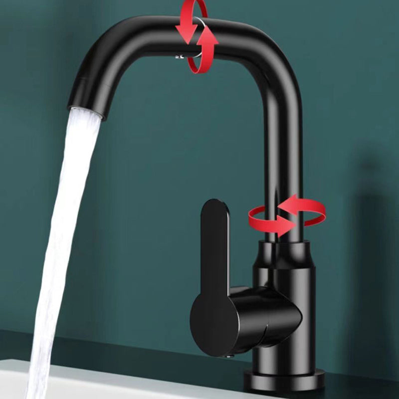 Modern Vessel Sink Bathroom Faucet Brass Lever Swivel Spout Vessel Faucet Clearhalo 'Bathroom Remodel & Bathroom Fixtures' 'Bathroom Sink Faucets' 'Bathroom Sinks & Faucet Components' 'bathroom_sink_faucets' 'Casa' 'Home Improvement' 'home_improvement' 'home_improvement_bathroom_sink_faucets' 6756231