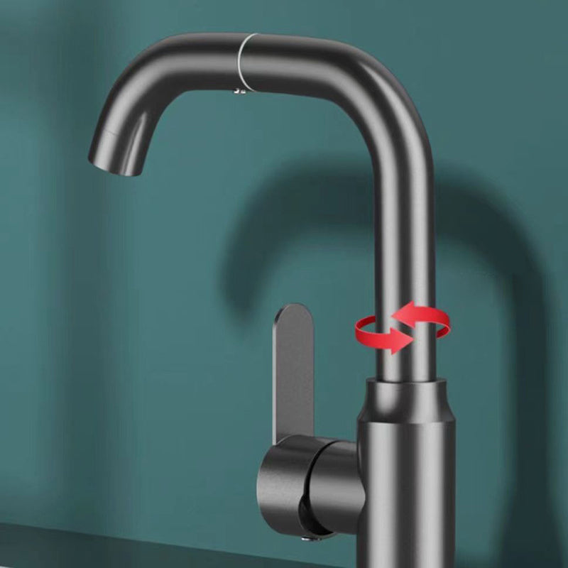 Modern Vessel Sink Bathroom Faucet Brass Lever Swivel Spout Vessel Faucet Clearhalo 'Bathroom Remodel & Bathroom Fixtures' 'Bathroom Sink Faucets' 'Bathroom Sinks & Faucet Components' 'bathroom_sink_faucets' 'Casa' 'Home Improvement' 'home_improvement' 'home_improvement_bathroom_sink_faucets' 6756232