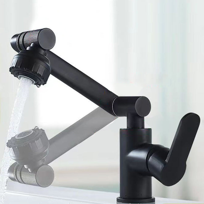 Modern Vessel Sink Faucet Stainless Steel Lever Handles Swivel Spout Vessel Faucet Clearhalo 'Bathroom Remodel & Bathroom Fixtures' 'Bathroom Sink Faucets' 'Bathroom Sinks & Faucet Components' 'bathroom_sink_faucets' 'Home Improvement' 'home_improvement' 'home_improvement_bathroom_sink_faucets' 6756322