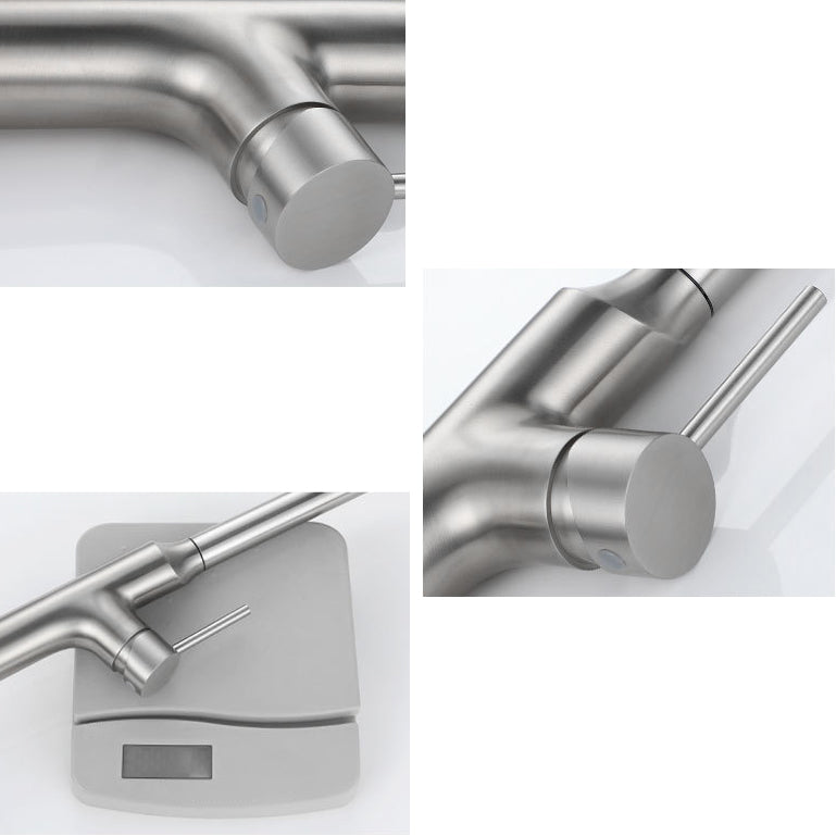 Contemporary Single Lever Kitchen Faucet 1-Hold Water Faucet with Pull out Sprayer Clearhalo 'Home Improvement' 'home_improvement' 'home_improvement_kitchen_faucets' 'Kitchen Faucets' 'Kitchen Remodel & Kitchen Fixtures' 'Kitchen Sinks & Faucet Components' 'kitchen_faucets' 6756385