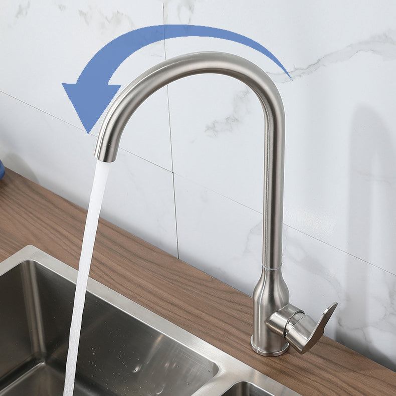 Contemporary Pull down Single Handle Standard Kitchen Faucet High Arch Water Filler Clearhalo 'Home Improvement' 'home_improvement' 'home_improvement_kitchen_faucets' 'Kitchen Faucets' 'Kitchen Remodel & Kitchen Fixtures' 'Kitchen Sinks & Faucet Components' 'kitchen_faucets' 6756396
