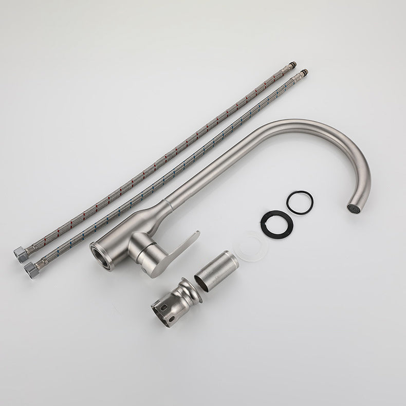 Contemporary Pull down Single Handle Standard Kitchen Faucet High Arch Water Filler Clearhalo 'Home Improvement' 'home_improvement' 'home_improvement_kitchen_faucets' 'Kitchen Faucets' 'Kitchen Remodel & Kitchen Fixtures' 'Kitchen Sinks & Faucet Components' 'kitchen_faucets' 6756398